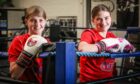 Amber and Iona Thomson training at Dundee's Skyaxe gym.