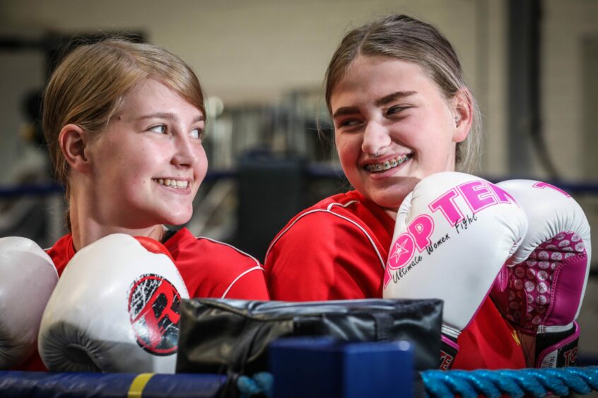 Kickboxing Angus twins Amber and Iona Thomson from Friockheim