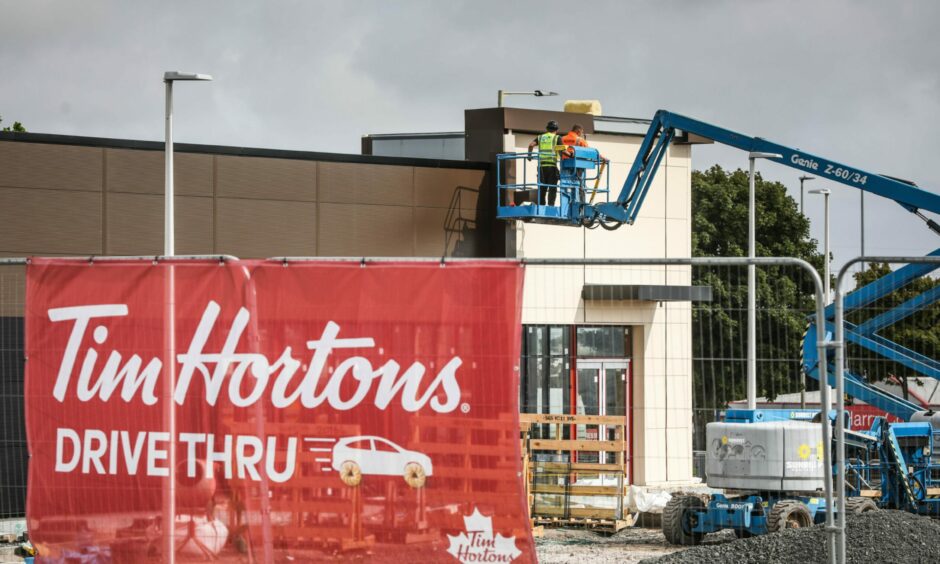 Building work on site of the new Tim Hortons in Dundee