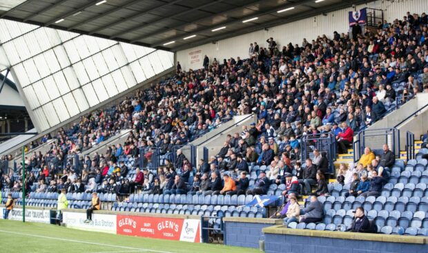 Raith Rovers supporters in the Penman Stand.