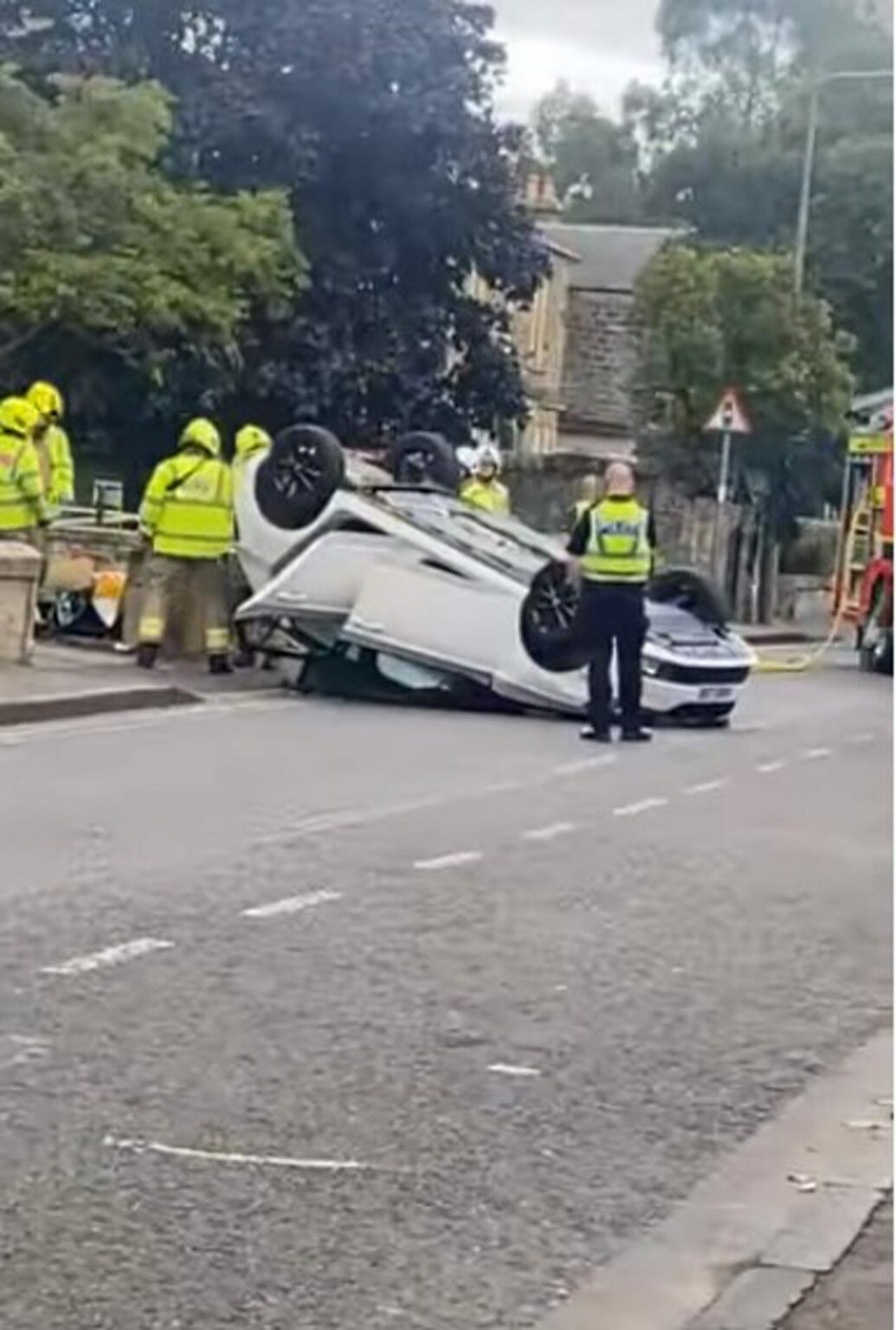 Driver injured after car flips in Kirkcaldy