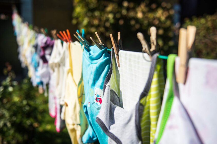 Clothes hanging on a line - which has been suggested as an energy saving tip.