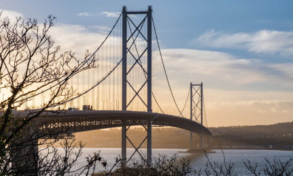 The Forth Road Bridge.