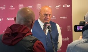 Dick Campbell reacts to ‘stupid’ Scott Allan sending-off as Arbroath slump to defeat at home to Partick