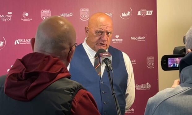 Dick Campbell speaks to the media after Arbroath lost out 2-0 to Partick Thistle.