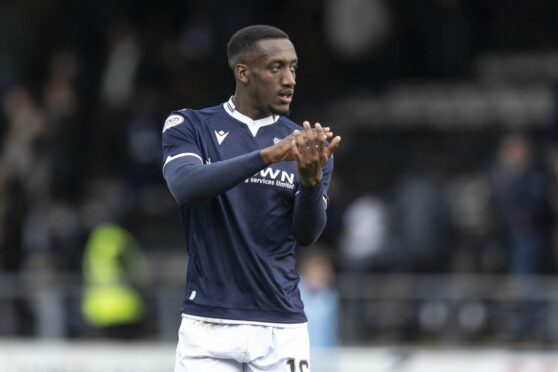 Zach Robinson helped sell the Dundee move to Derick Osei. Image: David Young/Shutterstock