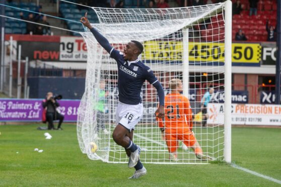 Zach Robinson celebrates making it 2-1 (Image: David Young/Shutterstock).