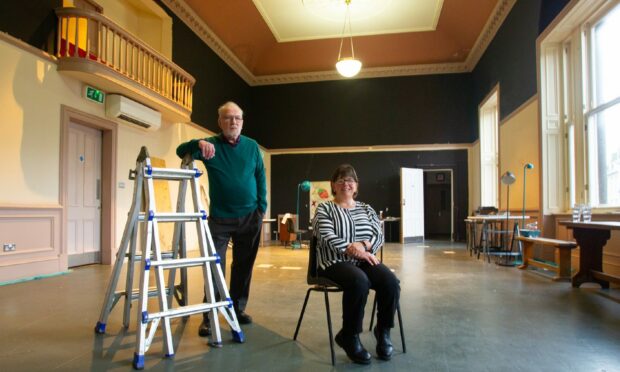 Arbroath Community Courthouse Trust chairman Angus Roberts and secretary Lynn Cameron inside  what was the main courtroom. Image:  Paul Reid