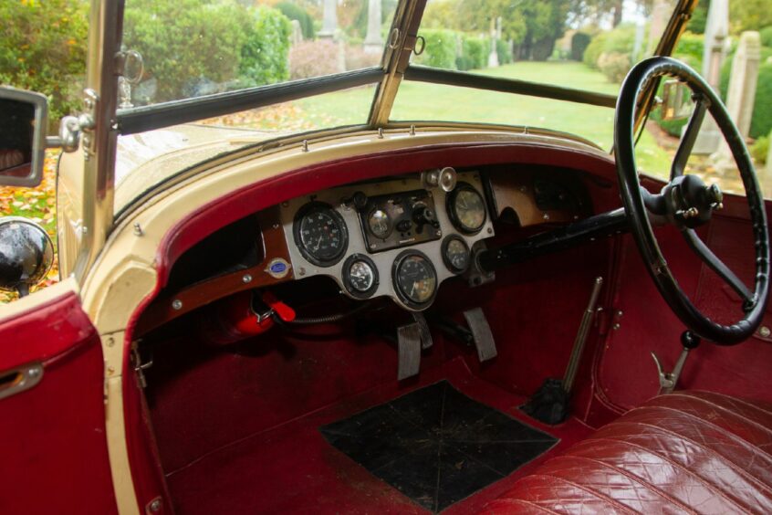 The interior of the 95-year-old Lagonda. 
