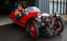 Motorcycle enthusiast Graeme Laird at the wheel of his 1936 Morgan Super Sport. Image: Paul Reid.