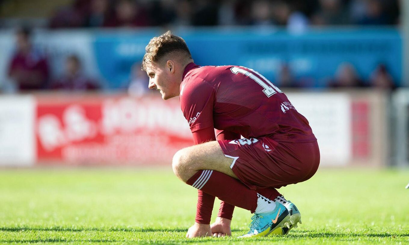 Striker Kieran Shanks' game time has been limited since joining Arbroath. Image: SNS