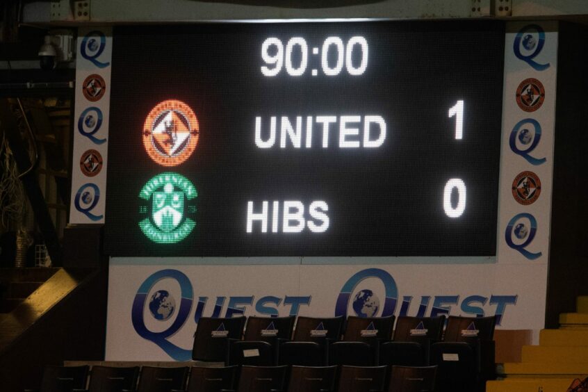 Dundee United Hibs scoreboard