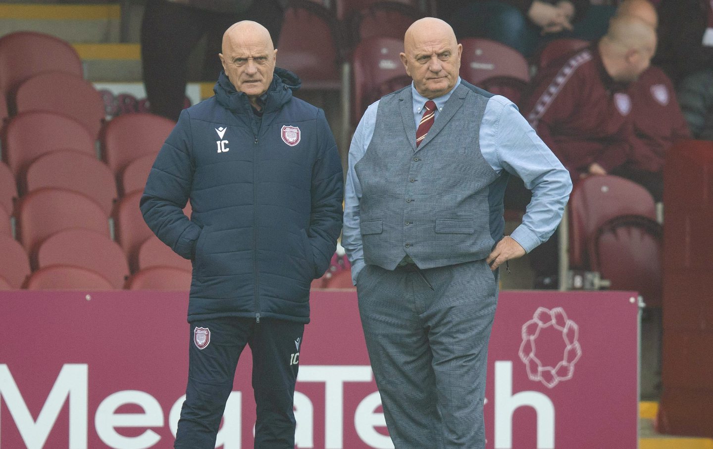 Ian and Dick Campbell on the touchline against Hamilton. Image: SNS