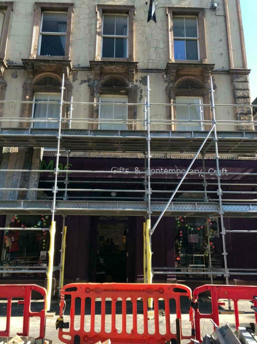 Dundee Castle Street scaffolding still up one year later
