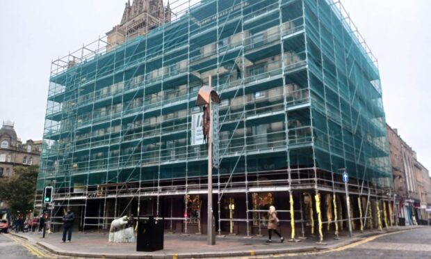 The scaffolding has been up since September 2021. Image: Emma Duncan/DCT Media