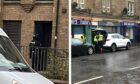 Armed police and uniformed officers on the Hilltown. Image : James Simpson/DC Thomson