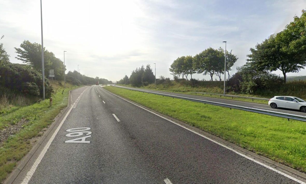 Two people taken to hospital after crash on A90 near Forfar