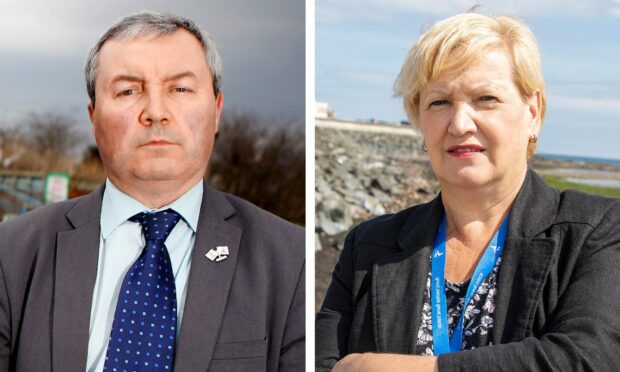 Councillor Brenda Durno (right) has stepped down as Angus licensing board convener after coming under fire from colleagues including former chairman Craig Fotheringham. Image: Kris Miller/Kim Cessford/DCThomson
