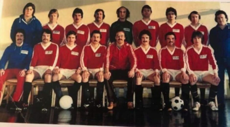 team photo of the Bank Street Athletic side who played in the Dundee Sunday league in the late 1970s.