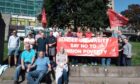Unite the Union strikers at Dundee University
