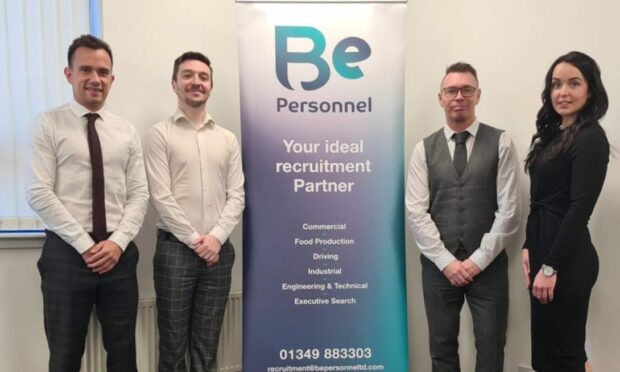 Be Personnel Dunfermline staff members Ethan Bews, Chris Kennerley, Allan Miller and Rasma Snepste.