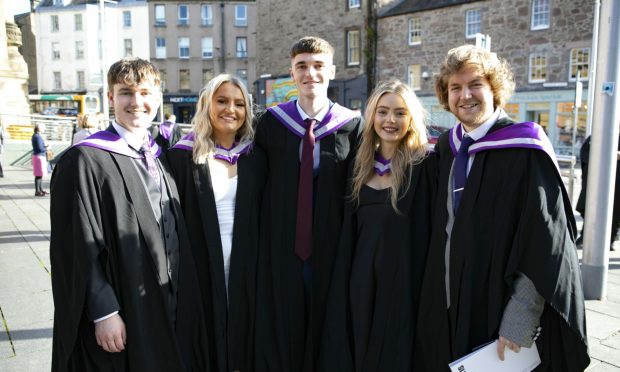 Perth College Graduation
Left to right: Owen Turnbull, Grace Carson, Alan McDonald, Regan mcNulty and Jamie Ferrier with Music Business BA