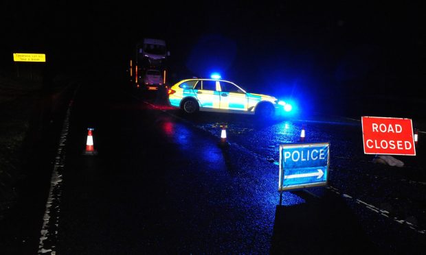 Police closed the A9 near Dunkeld. Image: David Wardle.

Alan MacDonald