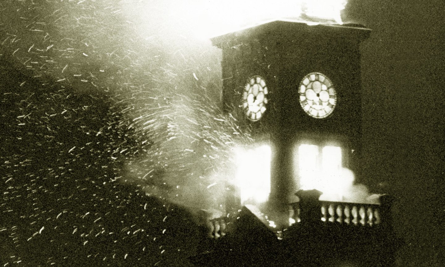 When Dundee's Camperdown Works clock tower went up in flames