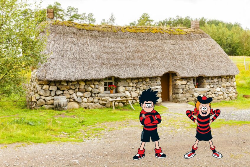Dennis & Minnie visit the Highland Folk Museum, one of many free things to see and do in Scotland