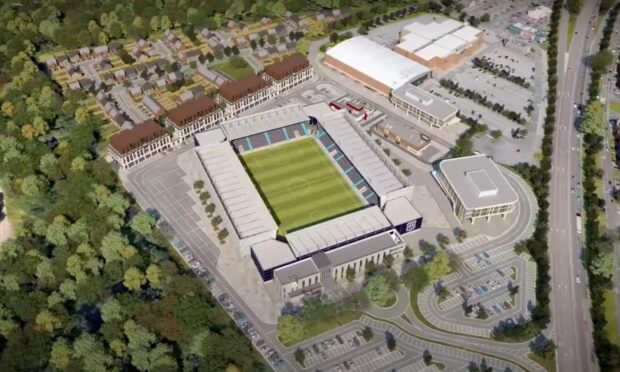 Design images of Dundee FC's proposed new stadium. Dayton Drive. Supplied by Dundee FC.