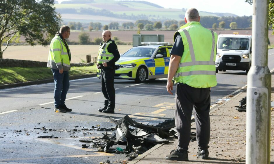 Wreckage from the crash in Dairsie