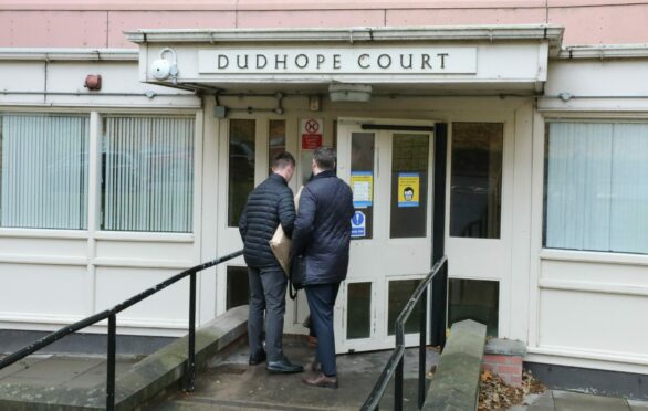 CID at Dudhope Court following a woman's death. Image: Gareth Jennings, DC Thomson.