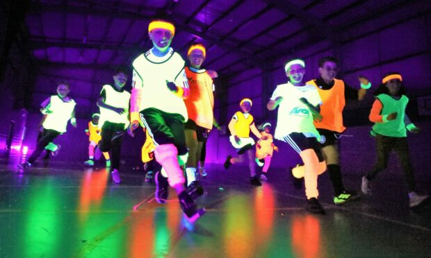 Glow sports sessions were held at Saltire Leisure Centre in Arbroath. Image: Gareth Jennings.