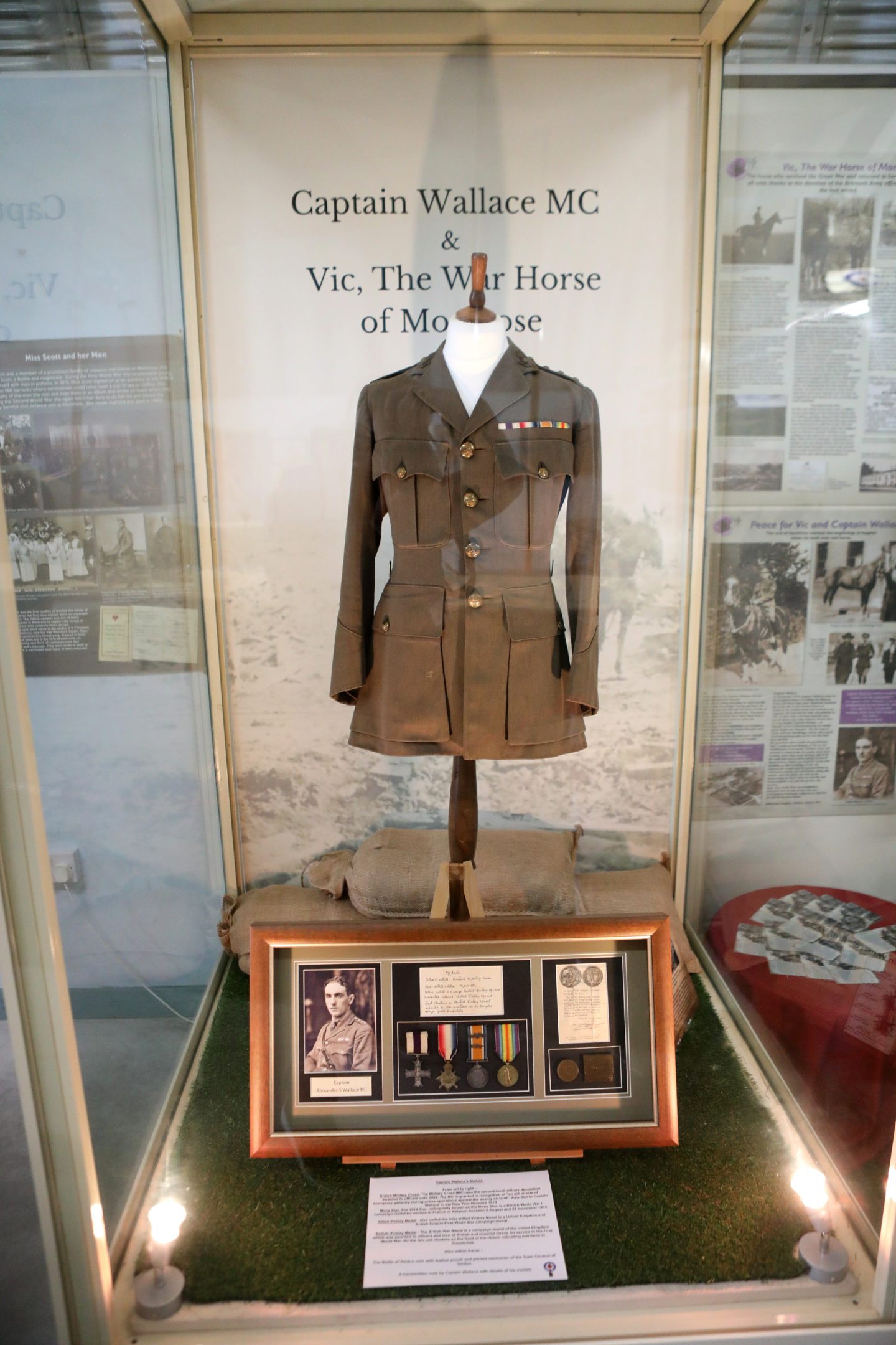 The tunic and medals on display at Montrose. Image: Gareth Jennings/DC Thomson.