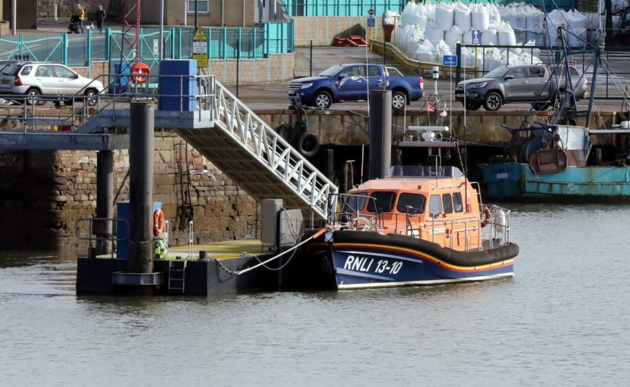 Montrose lifeboat berthed at the town station