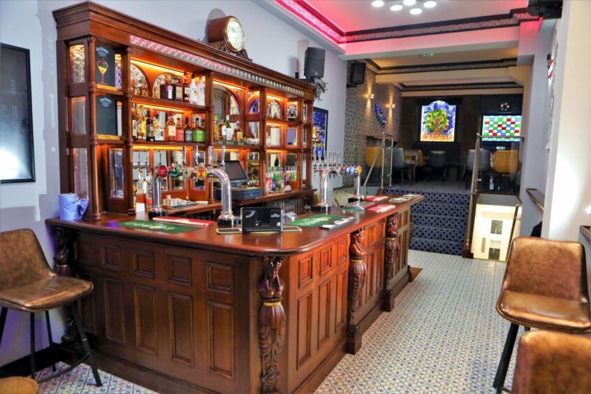 The bar area in the Bush Bar, Dundee.