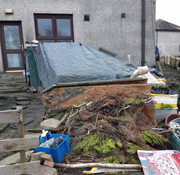 The exterior of Steven's home in Cardenden, where she had neglected a clutch of animals, 