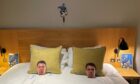 Ryan Jack masks on Dundee hotel's bed.