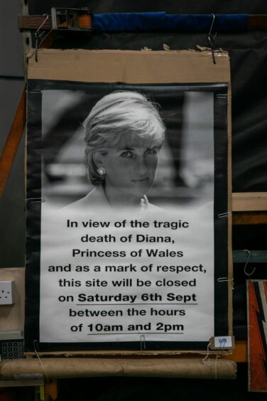 The poster from the day of Princess Diana's funeral is part of the Glamis auction