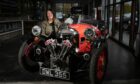 SVVC administrator Lesley Munro with the Morgan Super Sport three-wheeler up for auction.