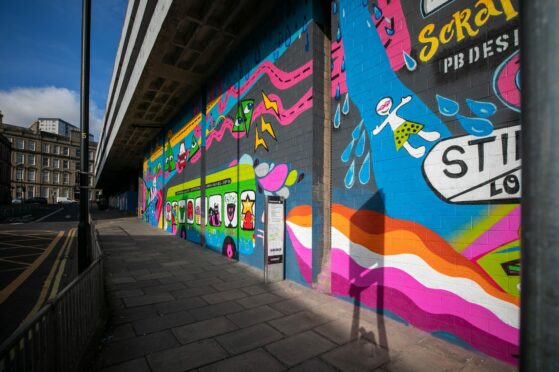 The mural can be found on the Meadowside side of the Wellgate car park. Image: Kim Cessford/DC Thomson.