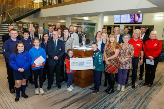 Recipients and officials at the Links House presentation. Image: Kenny Smith/DC Thomson