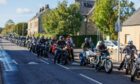Over 100 bikers turned out in Ladybank on Sunday to pay respects to bike fanatic Frank Foster. Image: Kenny Smith/ DCT Media.