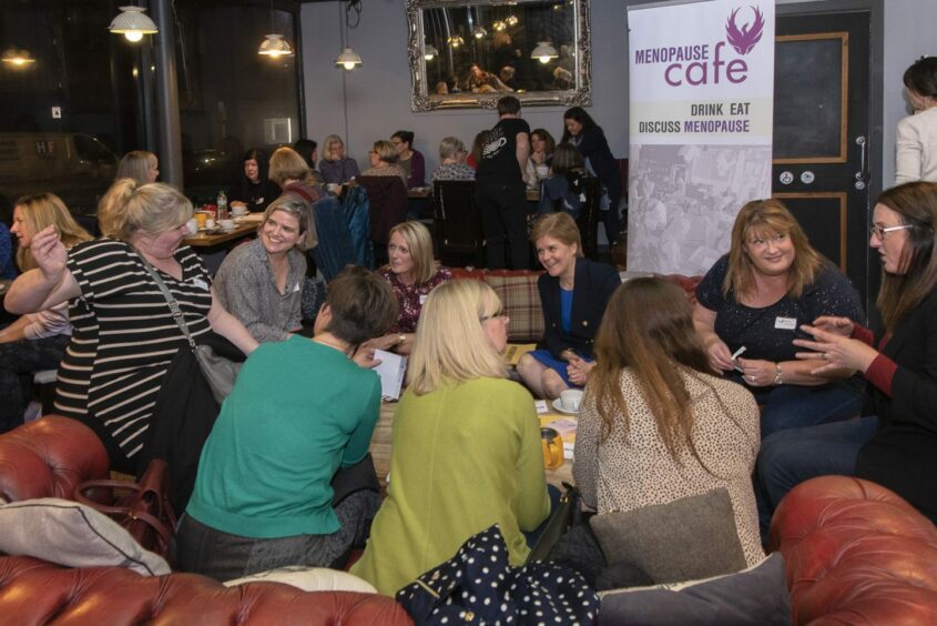 Nicola Sturgeon at the menopause cafe.