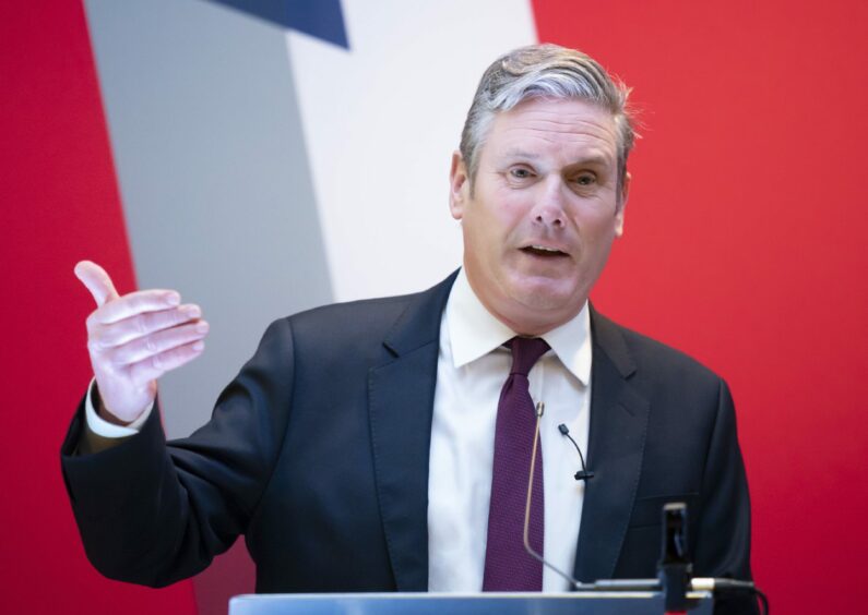 Photo shows Keir Starmer speaking at a Labour Part event.