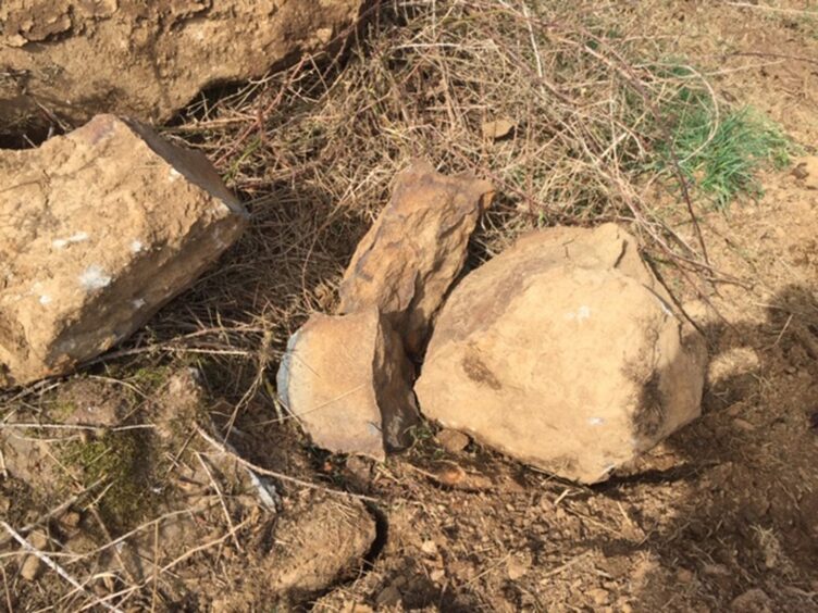 Boulders were placed in entrances to the badgers sett.