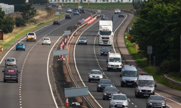 Three nights of roadworks are planned on the A90 in Perth. Image: Steve MacDougall/DCT Media.