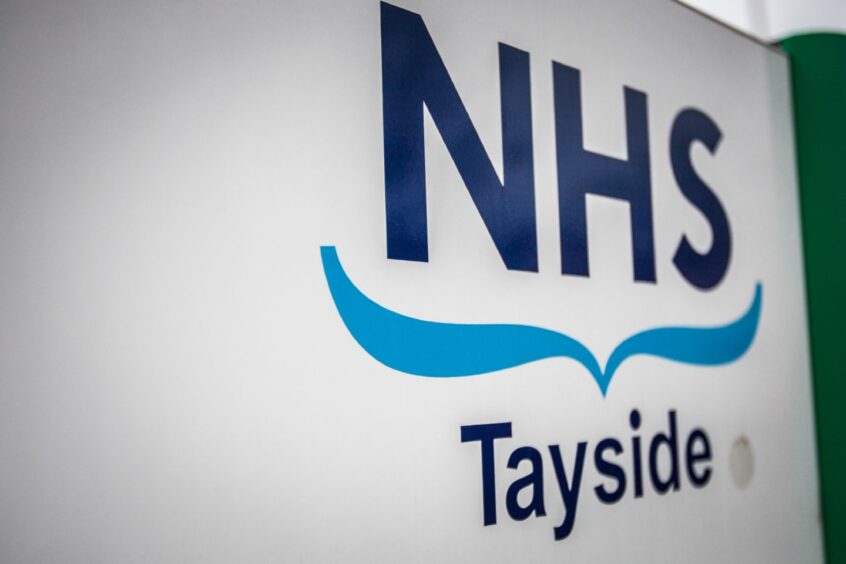 NHS Tayside sign.