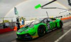 A sudden Donington downpour shuffled the Barwell Motorsport Lamborghini Huracan down the pack in Donington qualifying. Image: McMedia