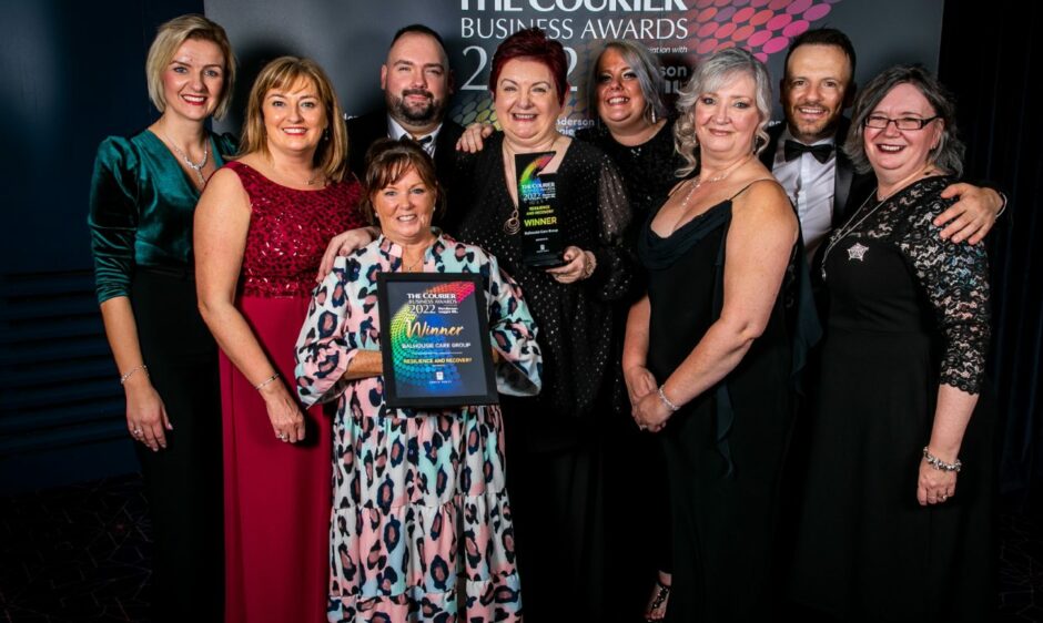 Balhousie Care Group collect awards at Courier Business Awards.